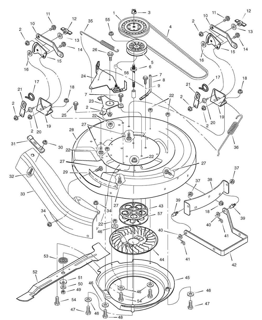 Mower Housing Diagram and Parts List for 7800523-312006X51A 2009 Briggs and Stratton Lawn Tractor